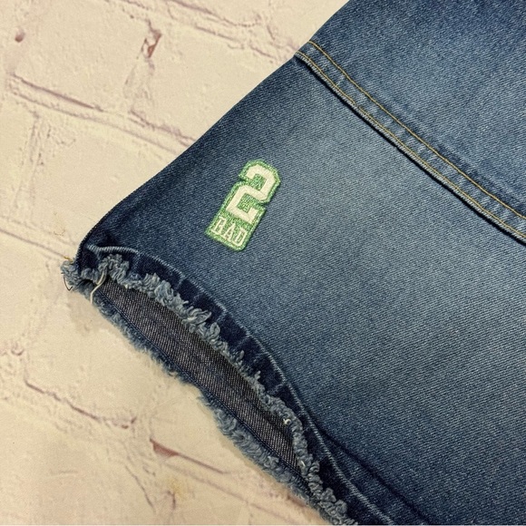 ABERCROMBIE & FITCH abercrombie girl’s Denim Mini Skirt with Patches sz 16 EUC - Picture 7 of 8